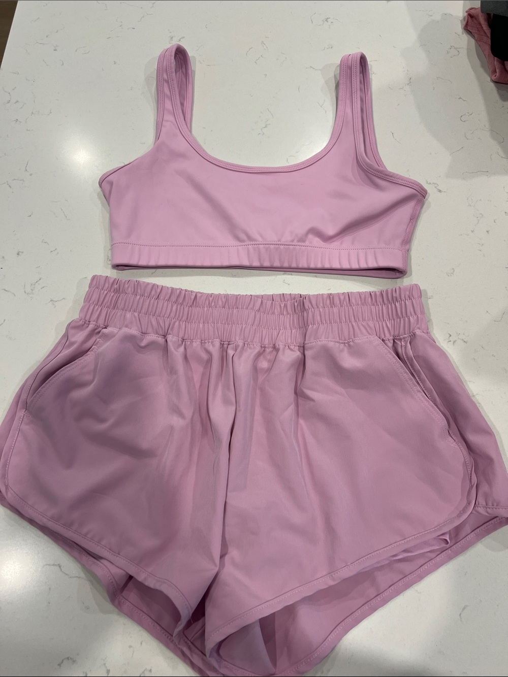 Bluenotes Lavender Pink Sports Bra & Running Shorts Set